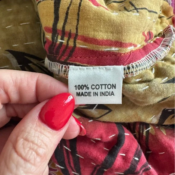 Jaded Gypsy Kantha Patchwork Floral Boho Festival Pockets Maxi Skirt Free Size - Picture 10 of 12